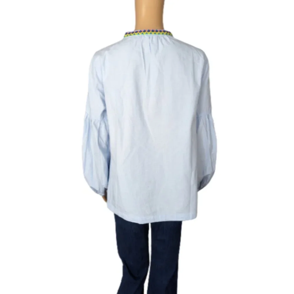 Crown & Ivy Embroidered Peasant Top S - Picture 7 of 9